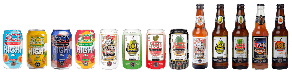 A lineup of Ace Ciders